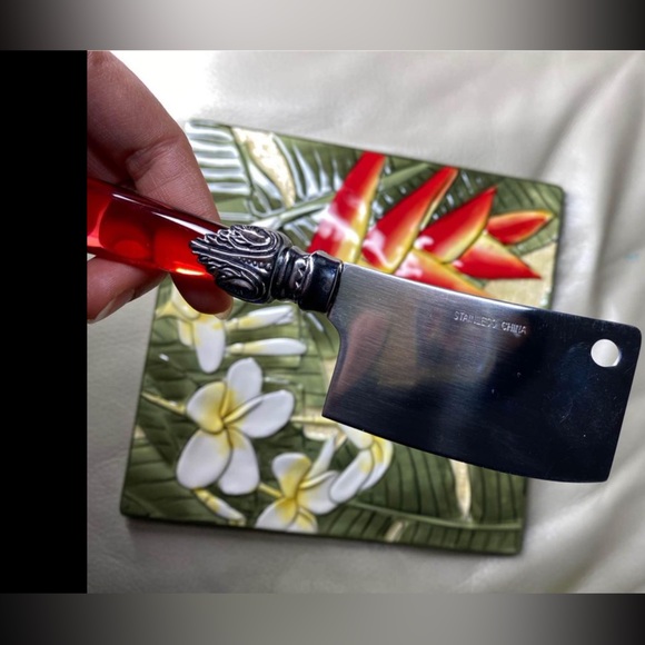 Serving Tile Tropical Hawaii w/ knife. - Picture 8 of 9